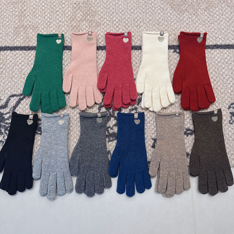 Simple Series Daily Heart Solid Color Wool Polyester Blend Gloves Picture2