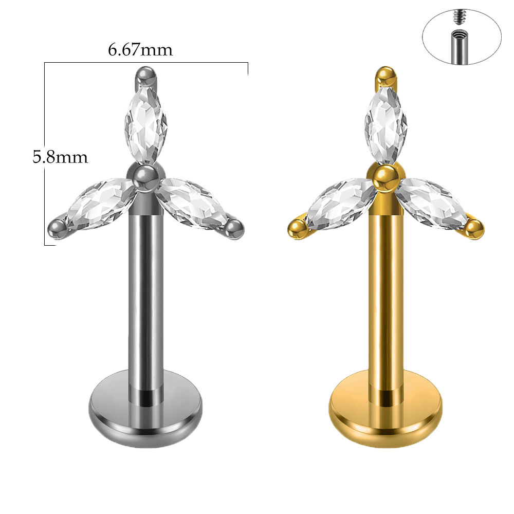Simple Series Daily Droplet Irregular Shape Stainless Steel Waterproof   Gold Color  Women's Piercing Earrings 