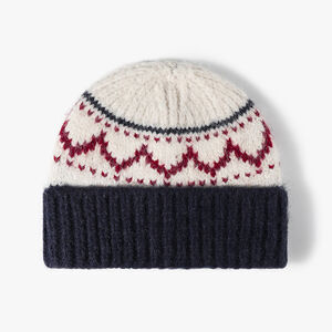 Retro Mixed Color Geometric Shape Polyester Women's Knitted Beanie h5