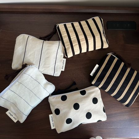 Simple Series Daily Stripe Polka Dots Make-uptassen van canvas in diverse kleuren