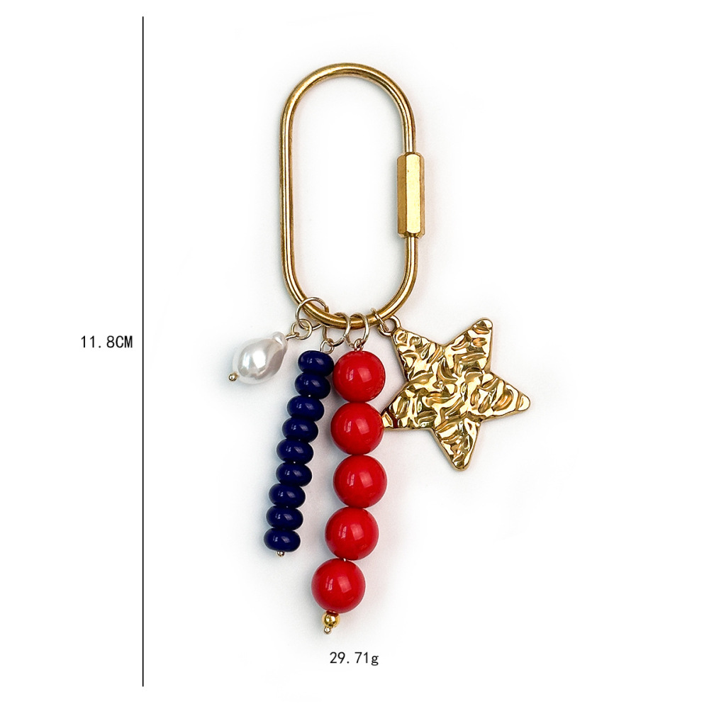 Simple Series Casual Flower Heart Beads Mixed Color Moon Alloy Bag Charms h5Picture4