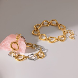 Stainless Steel Waterproof Gold Color Women's Chain Bracelets h5 Picture2