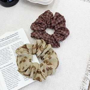 Simple Series Casual Heart Leopard Print Plaid Polka Dots Paisley Pattern Fabric Scrunchies h5 Picture2