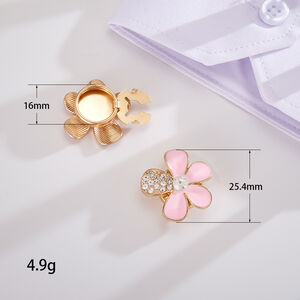 Luxurious Series Elegant Flower Mixed Color Alloy Rhinestone Cufflinks h5