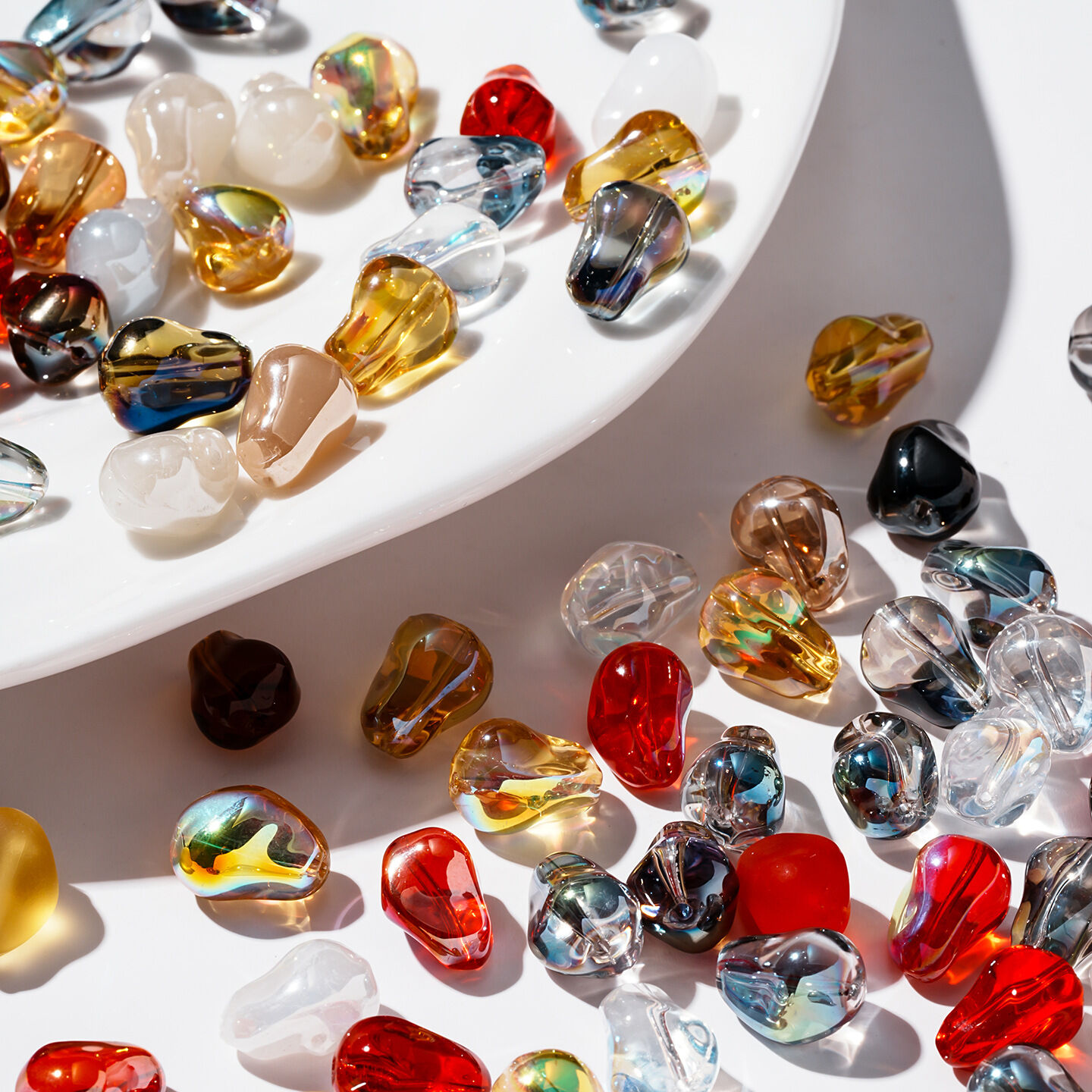 Simple Series Diy Irregular Shape Gradient Color Crystal Beads
