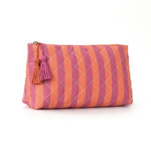 Simple Series Daily Stripe Tassel Mixed Color Polyester Makeup Bags h5 