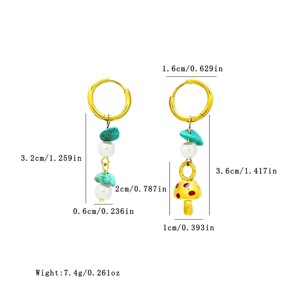 Boucles D'Oreilles Perles Élégantes Romantiques En Acier Inoxydable, Couleur Or, Imperméables, Avec Perles Végétales. h5Image3