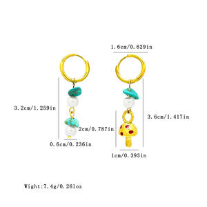 Boucles D'Oreilles Perles Élégantes Romantiques En Acier Inoxydable, Couleur Or, Imperméables, Avec Perles Végétales. h5 Image3