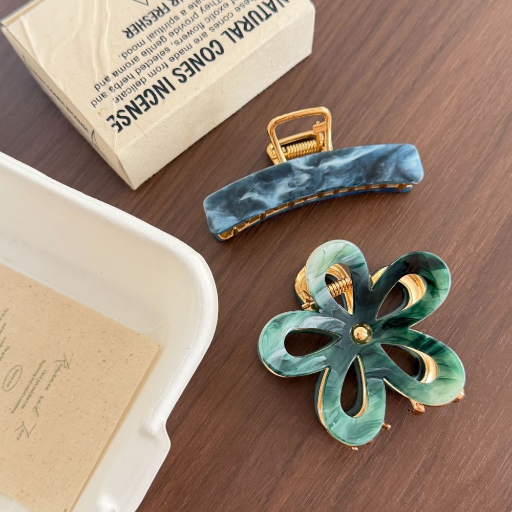Simple Series Daily Flower Solid Color Gradient Color Acetate Hair Claws Picture4