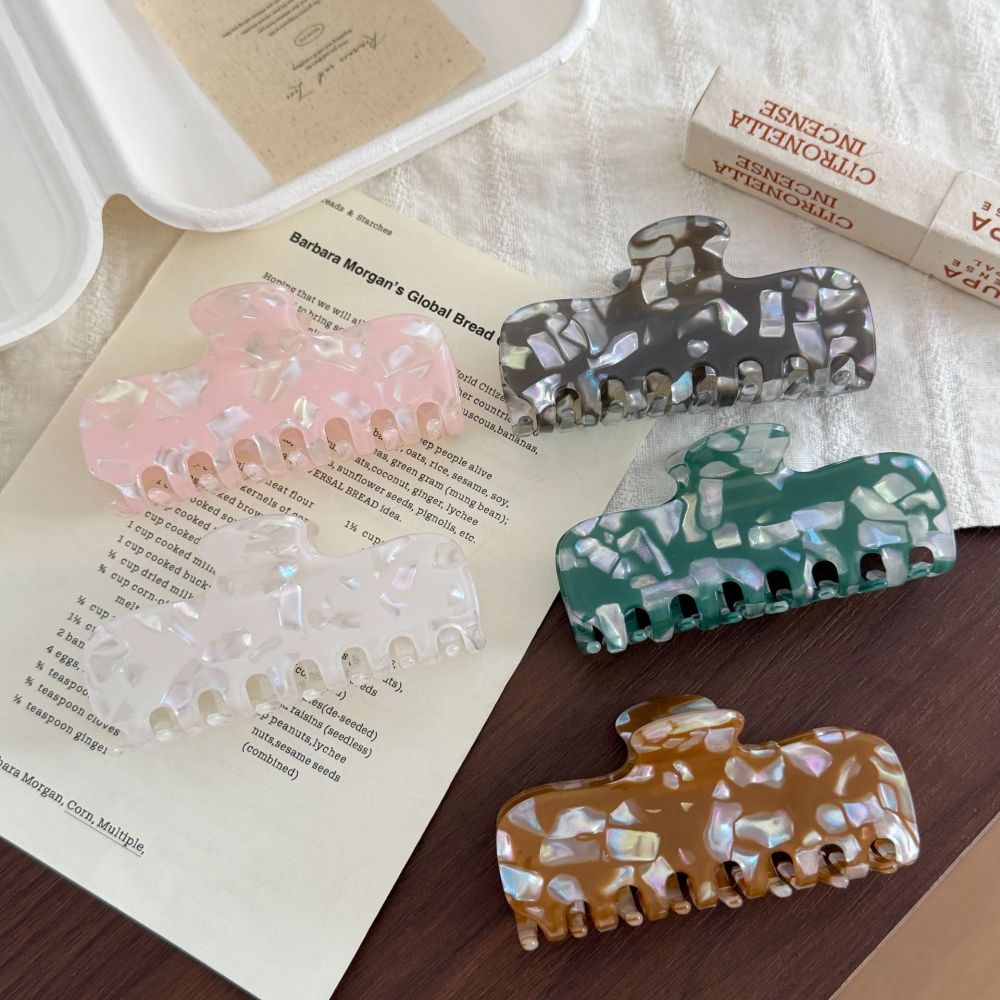 Simple Series Daily Irregular Shape Mixed Color Acetate Hair Claws Picture2