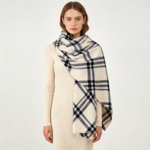 Simple Series Daily Plaid Polyester Winter Scarves h5 Picture2