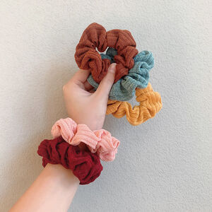 Simple Series Daily Solid Color Woven Polyester Scrunchies h5 Picture3