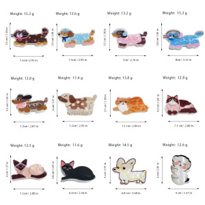 Simple Series Cute Animal Cartoon Polka Dots Mixed Color Dachshund Acrylic Hair Claws h5 Picture8
