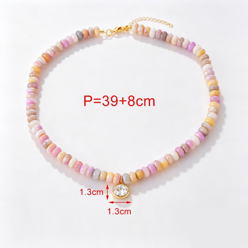 Romantic Series Sweet Beads Gradient Color Natural Stones Women's Beaded Necklaces Picture5