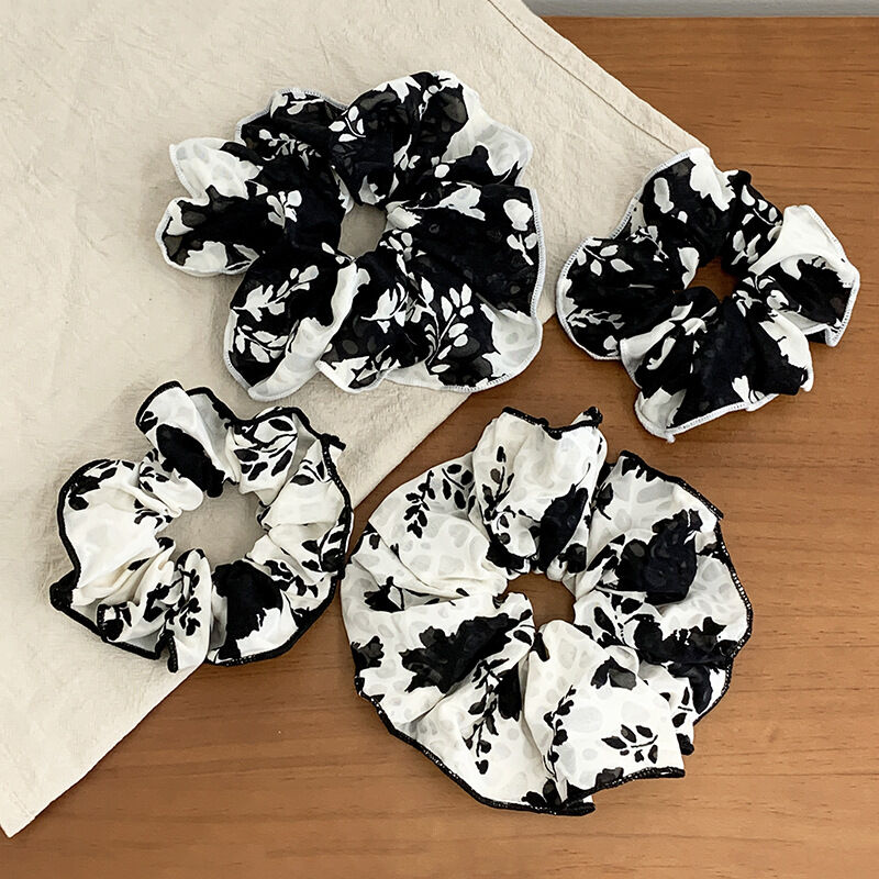 Simple Series Daily Flower Mixed Color Polyester Scrunchies h5Picture2