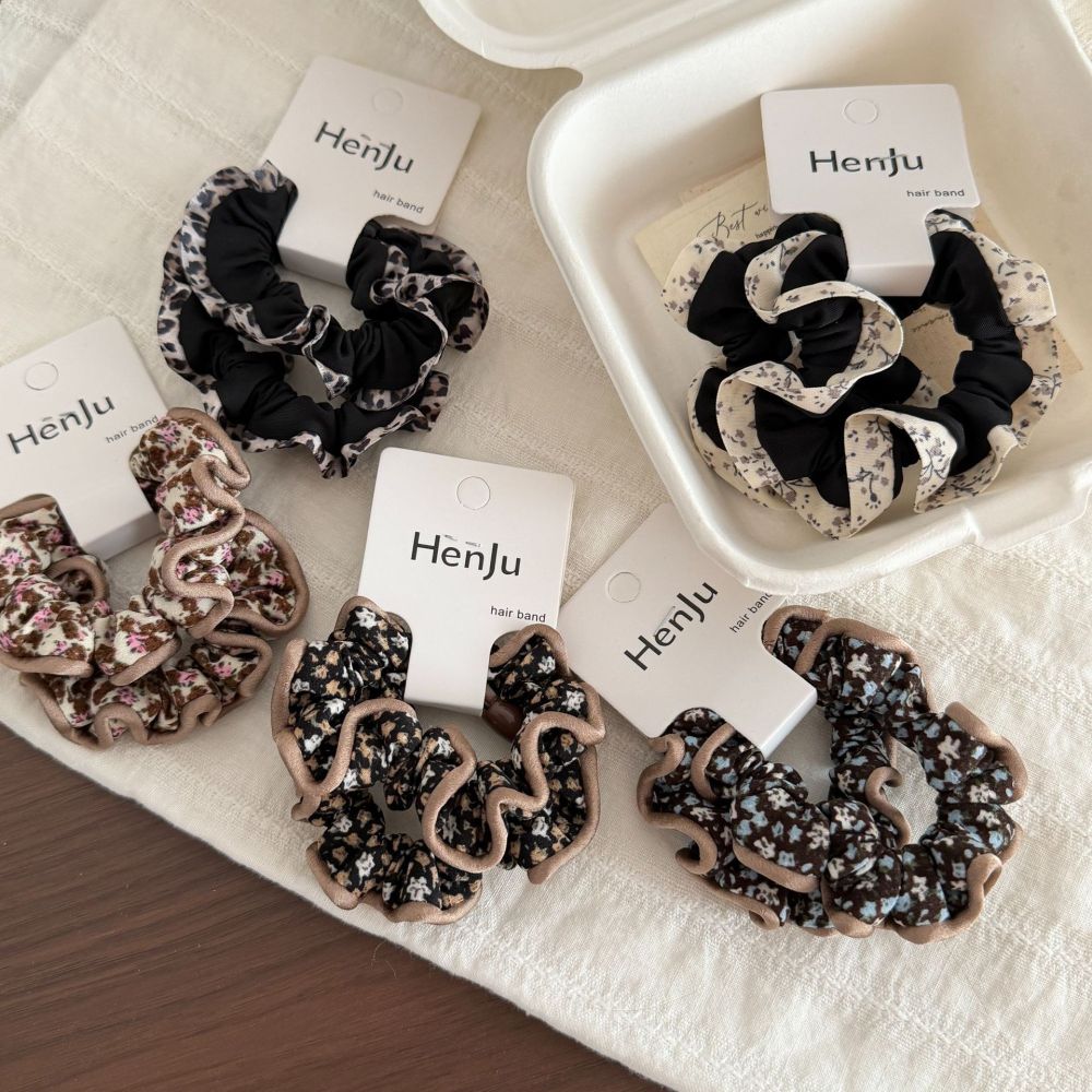 Simple Series Daily Flower Leopard Print Polyester Scrunchies Picture3