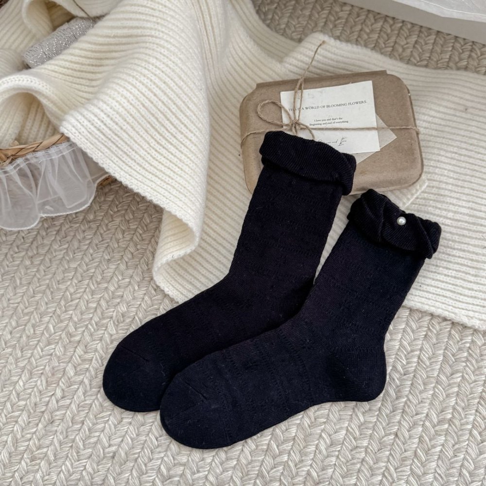 Women's High Bounce Elegant Solid Color Mid-Calf Socks