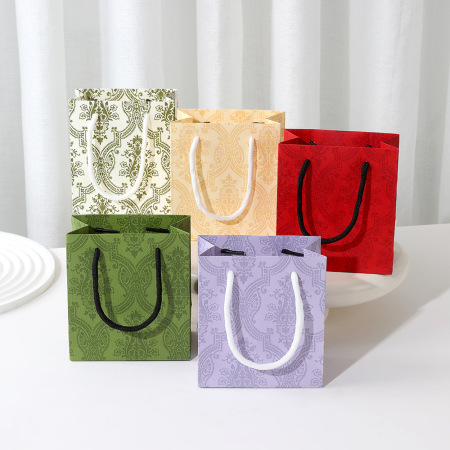 Simple Series Retro Plant Paper Shopping Bags