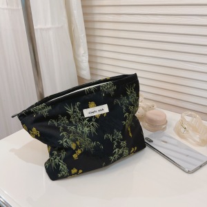 Simple Series Elegant Flower Mixed Color Rose Leaf Canvas Makeup Bags h5 Picture2