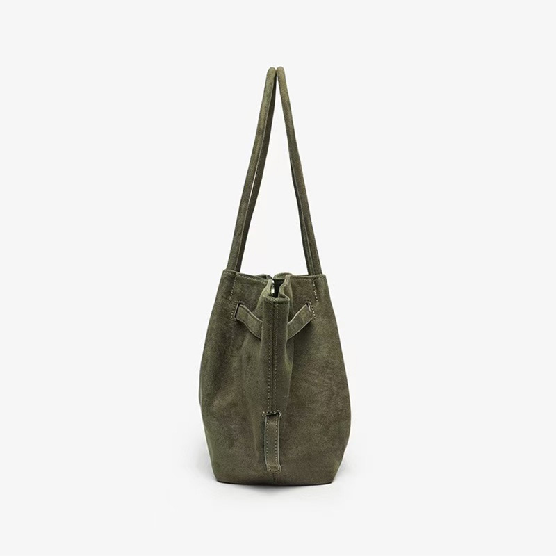 Casual Style Metal Hardware Solid Color Suede Women's Pillow Tote Bags Picture4