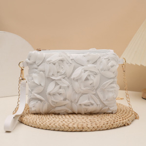 Casual Style Patchwork Flower Solid Color Rose Nylon Women's Square Clutches h5