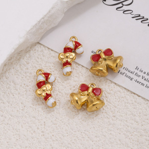 Simple Series Diy Irregular Shape Christmas Stainless Steel Waterproof   Gold Color  Women's Pendants h5 Picture2