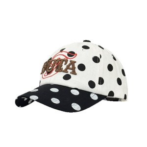 Baseballkappe Aus Baumwolle Der Simple Series Mit Lässigem Buchstaben- Und Polka-Dot-Muster In Verschiedenen Farben h5 Bild3