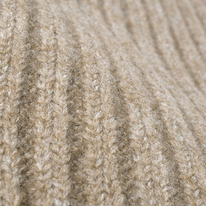 Simple Solid Color Stripe Wool Polyester Blend Knitted Beanie h5 Picture3
