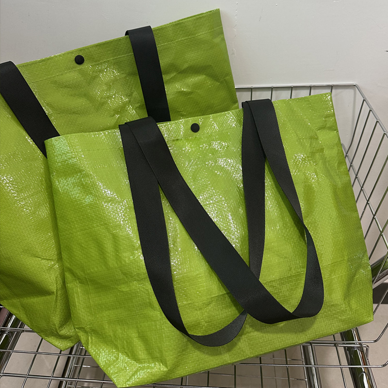 Casual Style Woven Solid Color Woven Pp Women's Square Shopper Bags h5Picture3