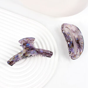 Simple Series Daily Letter Solid Color Gradient Color Acetate Hair Claws h5 Picture3