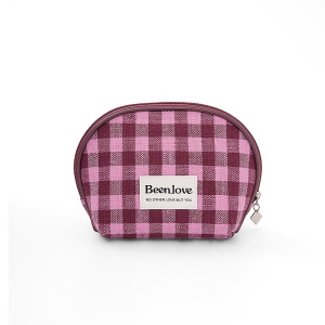 Simple Series Daily Solid Color Plaid Polyester Makeup Bags h5