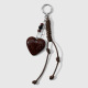 Brown heart-shaped keychain (1 piece) 