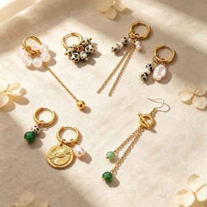 Romantic Series Retro Tassel Beads Stainless Steel Waterproof   Gold Color  Women's Drop Earrings h5 Picture3
