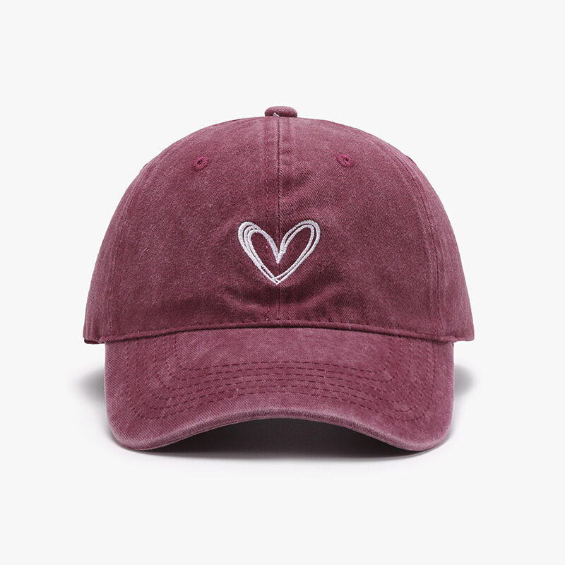 Cappellino Da Baseball Da Donna In Cotone Con Ricamo A Cuore