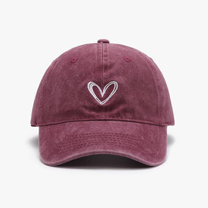 Cappellino Da Baseball Da Donna In Cotone Con Ricamo A Cuore h5