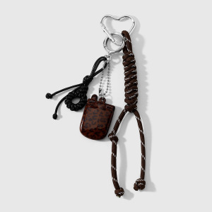 Simple Series Retro Leopard Print Mixed Color Woven Alloy Bag Charms h5