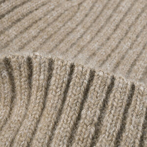 Simple Solid Color Stripe Wool Polyester Blend Knitted Beanie h5 Picture2