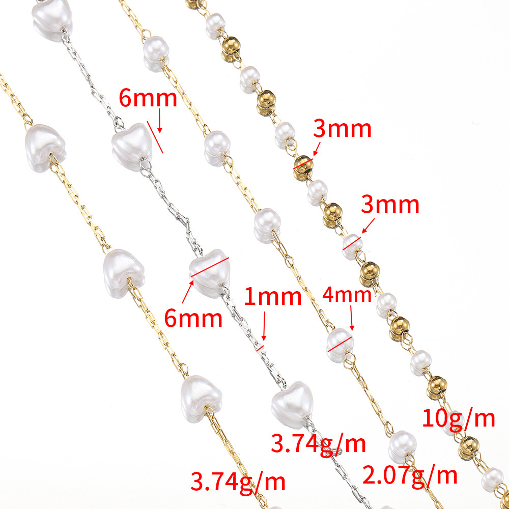 Simple Series Diy Beads Chain Stainless Steel Waterproof Gold Color Stringing Materials Picture4