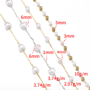 Simple Series Diy Beads Chain Stainless Steel Waterproof Gold Color Stringing Materials h5 Picture4