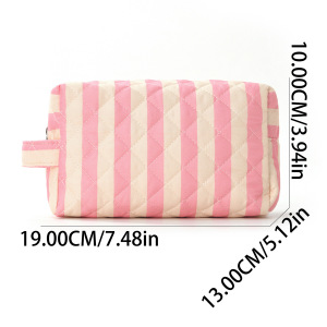 Simple Series Daily Stripe Mixed Color Polyester Makeup Bags h5 Picture4