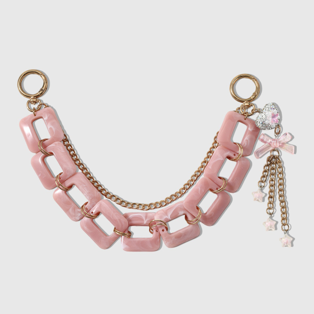 Simple Series Daily Heart Bow Knot Wings Alloy Bag Charms