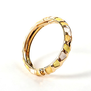Classic Series Letter Mixed Color Geometric Shape Dripping Enamel Alloy Gold Color Women's Bangles h5