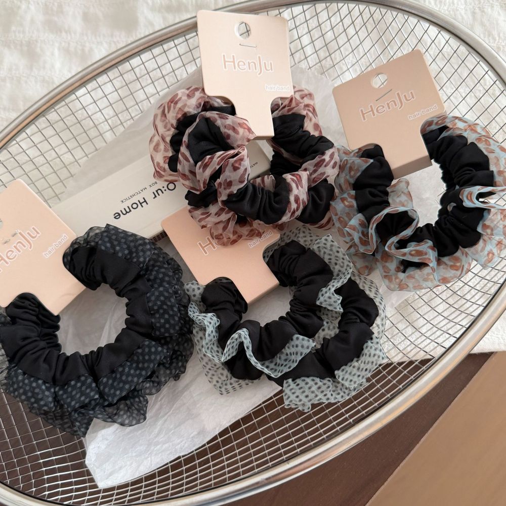 Simple Series Retro Leopard Print Polka Dots Fabric Scrunchies Picture3