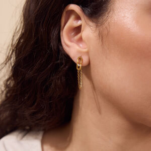 Hollowed-Out Geometric Shape Stainless Steel Waterproof Gold Color Rhinestone Women's Stud Earrings h5 Picture3