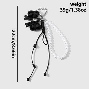 Llaveros Sencillos De Aleación De Color Sólido Con Lazo En Forma De Corazón Para Bolsos. h5 Imagen2