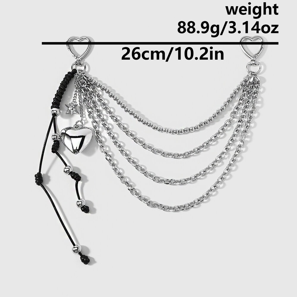 Llaveros Sencillos De Aleación Con Forma De Corazón Y Estrella Para Bolsos. h5Imagen2