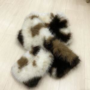 Simple Series Retro Mixed Color Animal Print Imitation Fur Winter Scarves h5