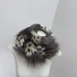 Classic Series Punk Patchwork Leopard Print Imitation Fur Winter Scarves h5 Picture6