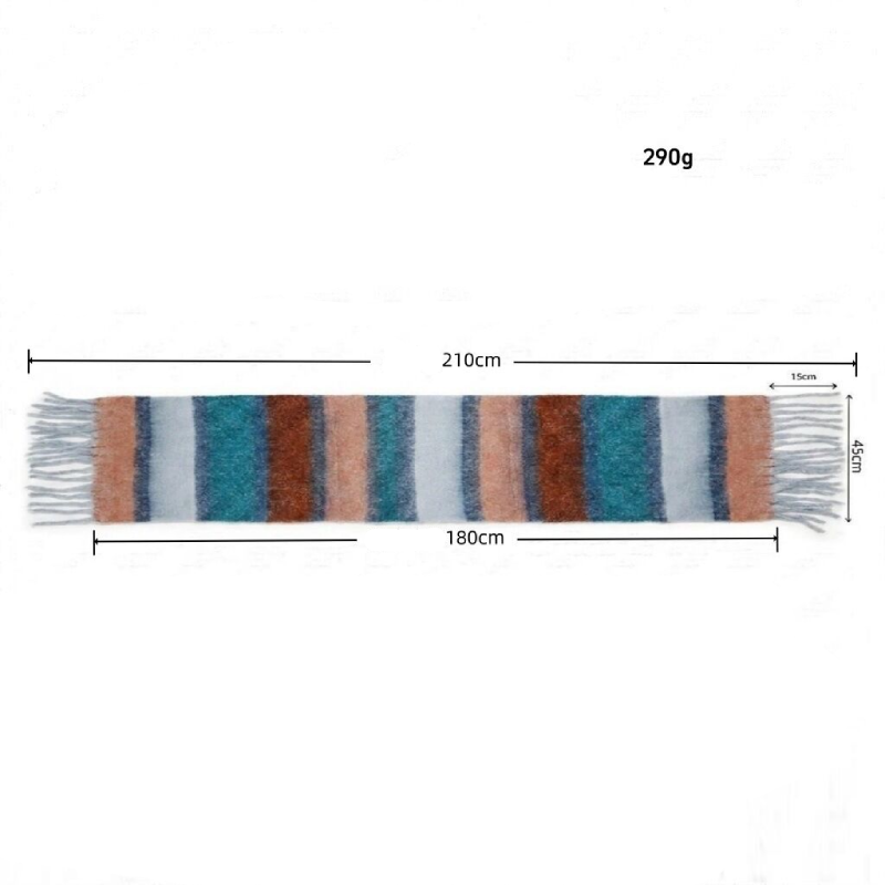 Simple Series Daily Stripe Tassel Mixed Color Winter Scarves Picture3