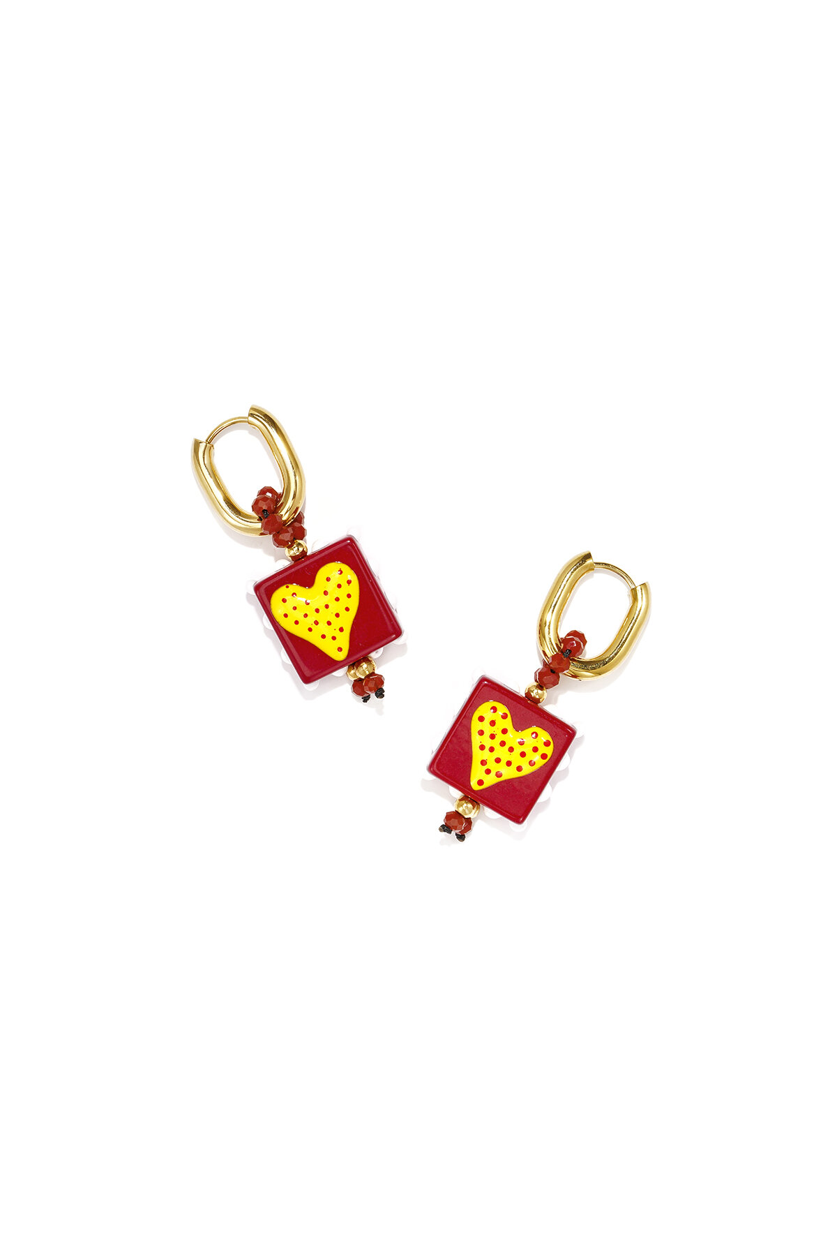 Ohrringe aus Edelstahlperlen, Herzform, niedlich, schlicht, für jeden Tag, Damenschmuck